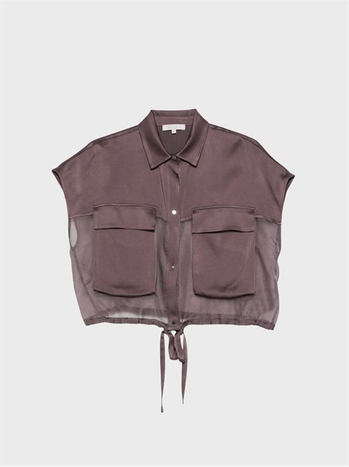 Satin shirt with organza inserts ANTONELLI FIRENZE | Q3758355C576